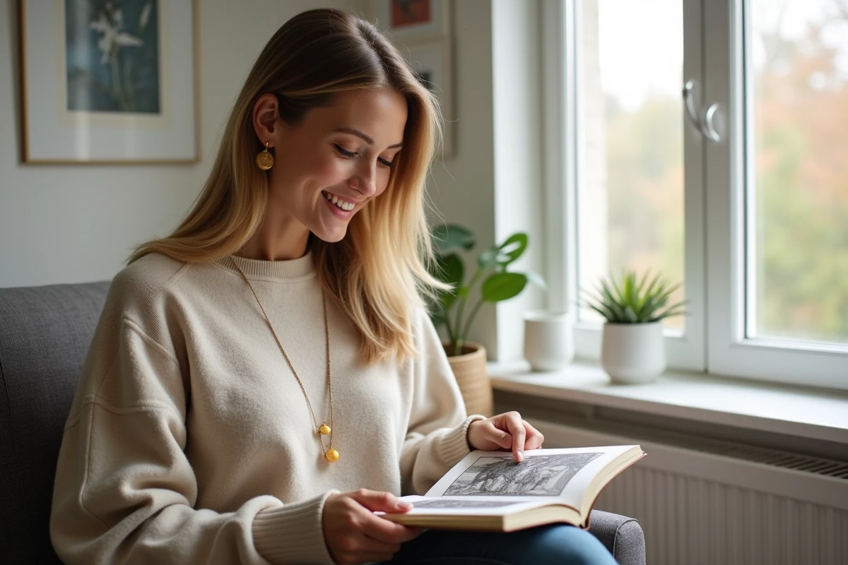Femme souriante évaluant une planche d