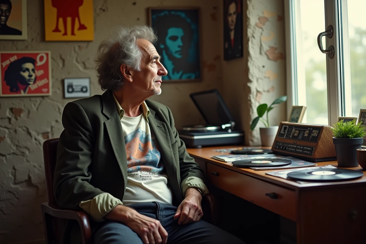 Homme français des années 50 regardant par la fenêtre