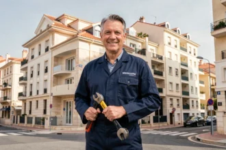 Chauffagiste professionnel devant un immeuble marseillais, représentant les meilleurs chauffagistes de Marseille