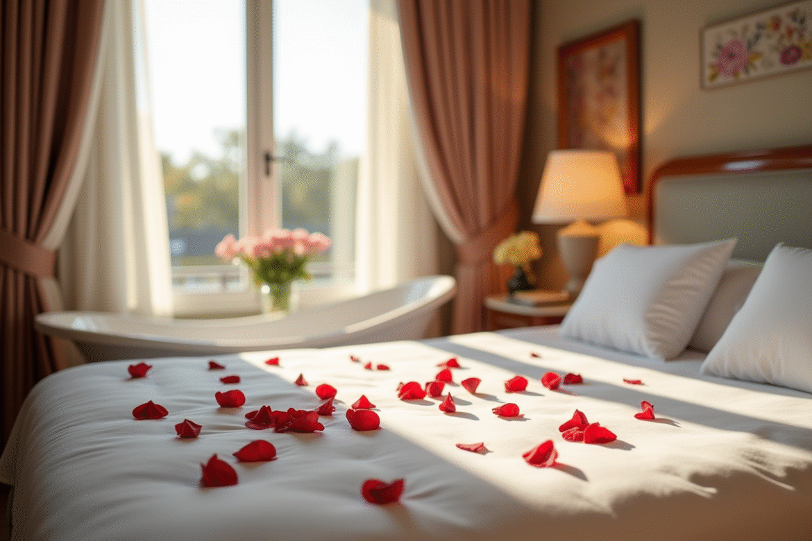 Suite romantique avec spa privé et grande fenetre en ile de France
